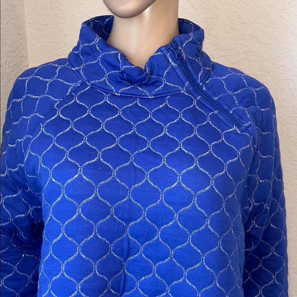 NWT Talbots Blue Quilted Sweatshirt - Picture 6 of 7
